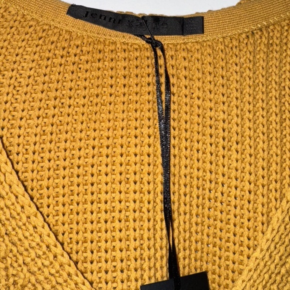 NWT JENNI KAYNE Cotton Cabin Sweater Mustard Yellow Women’s Size XL - Picture 8 of 10